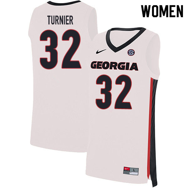2020 Women #32 Stan Turnier Georgia Bulldogs College Basketball Jerseys Sale-White - Click Image to Close